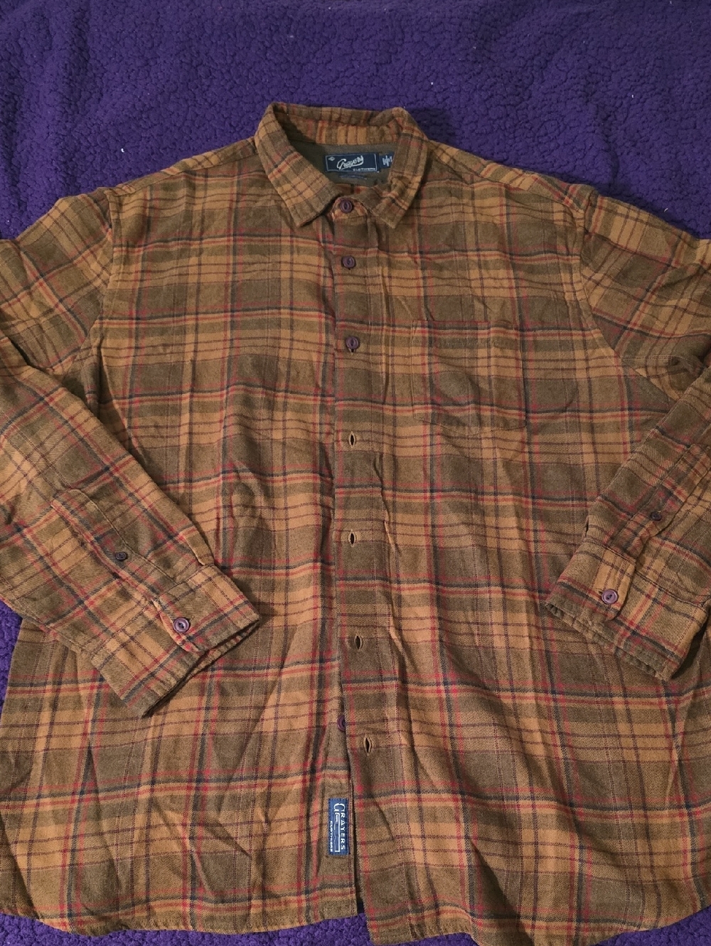 Grayers Brown Plaid Button-Down Shirt